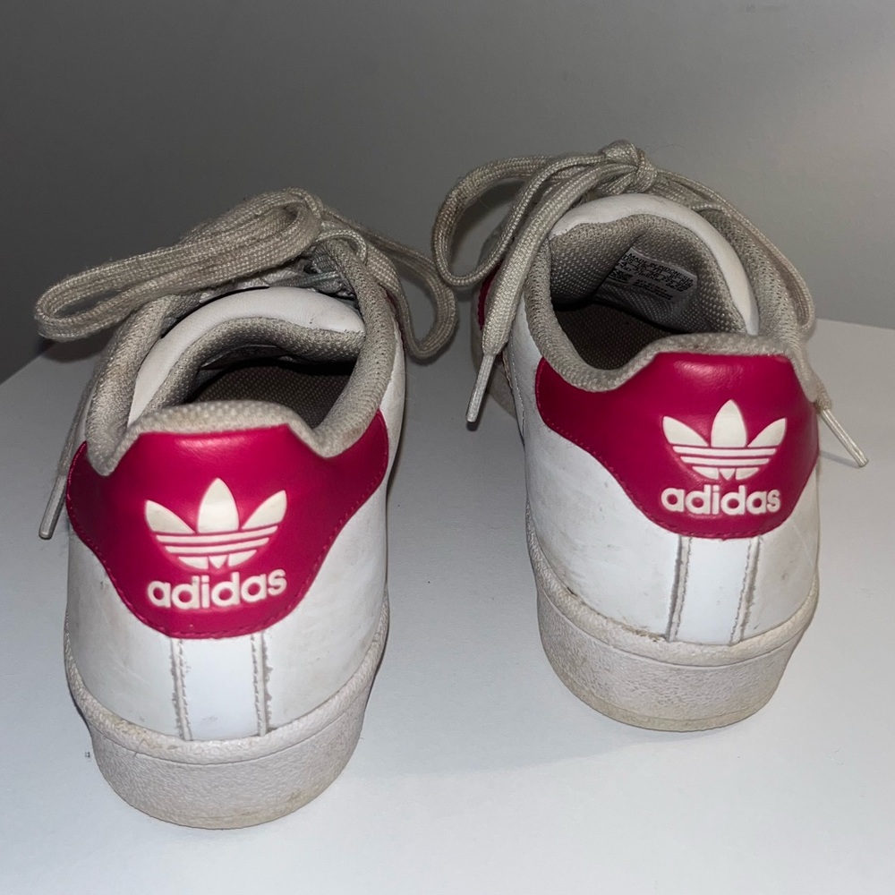 Adidas Superstar Sneakers – Pink & White, Size 4 - Picture 4 of 5